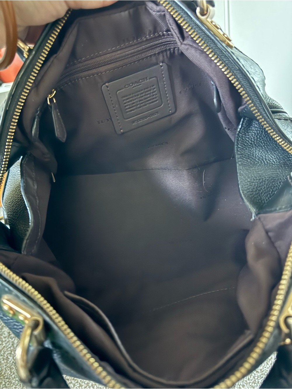Coach Lane Satchel Black Pebbled Leather Satchel with Gold Hardware - Picture 7 of 11